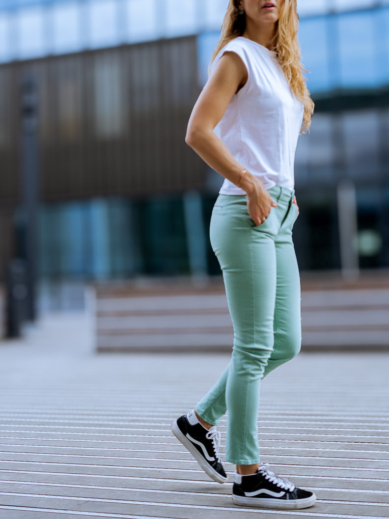 Pantalon French : chino slim stretch (Made in Europe) GRANITE - LOOKUP PANTALON