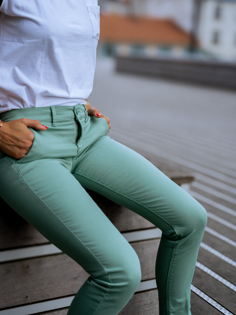 Pantalon French : chino slim stretch (Made in Europe) GRANITE - LOOKUP PANTALON