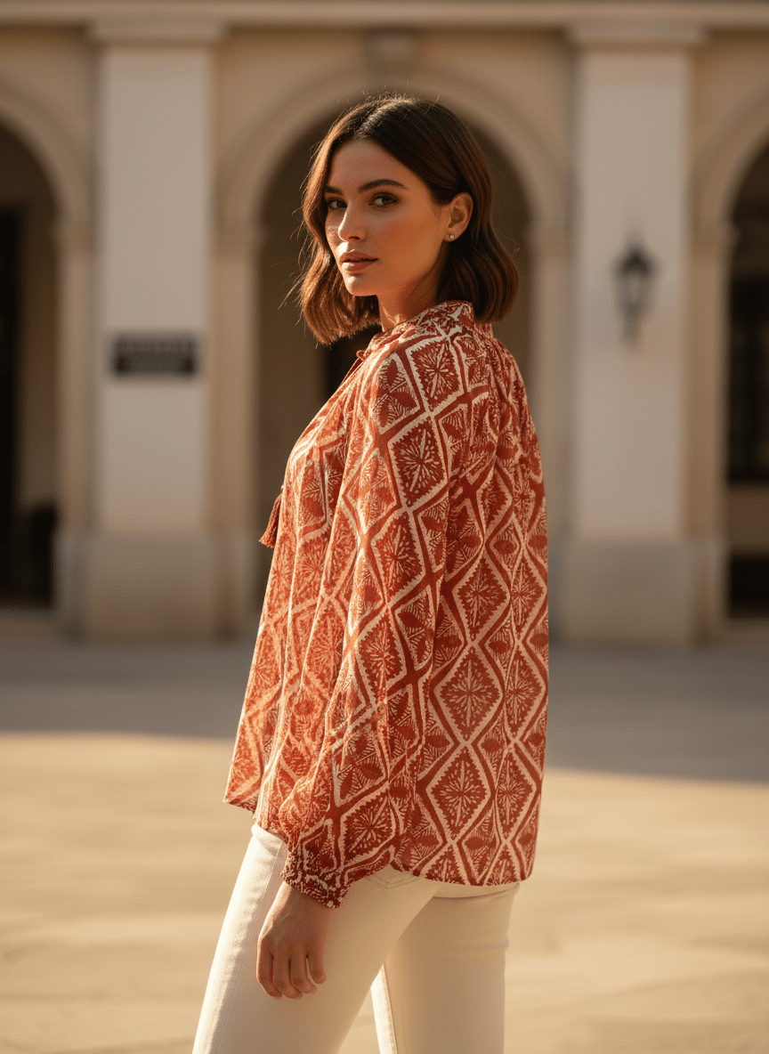 Blouse Solila RED - THE KORNER BLOUSE