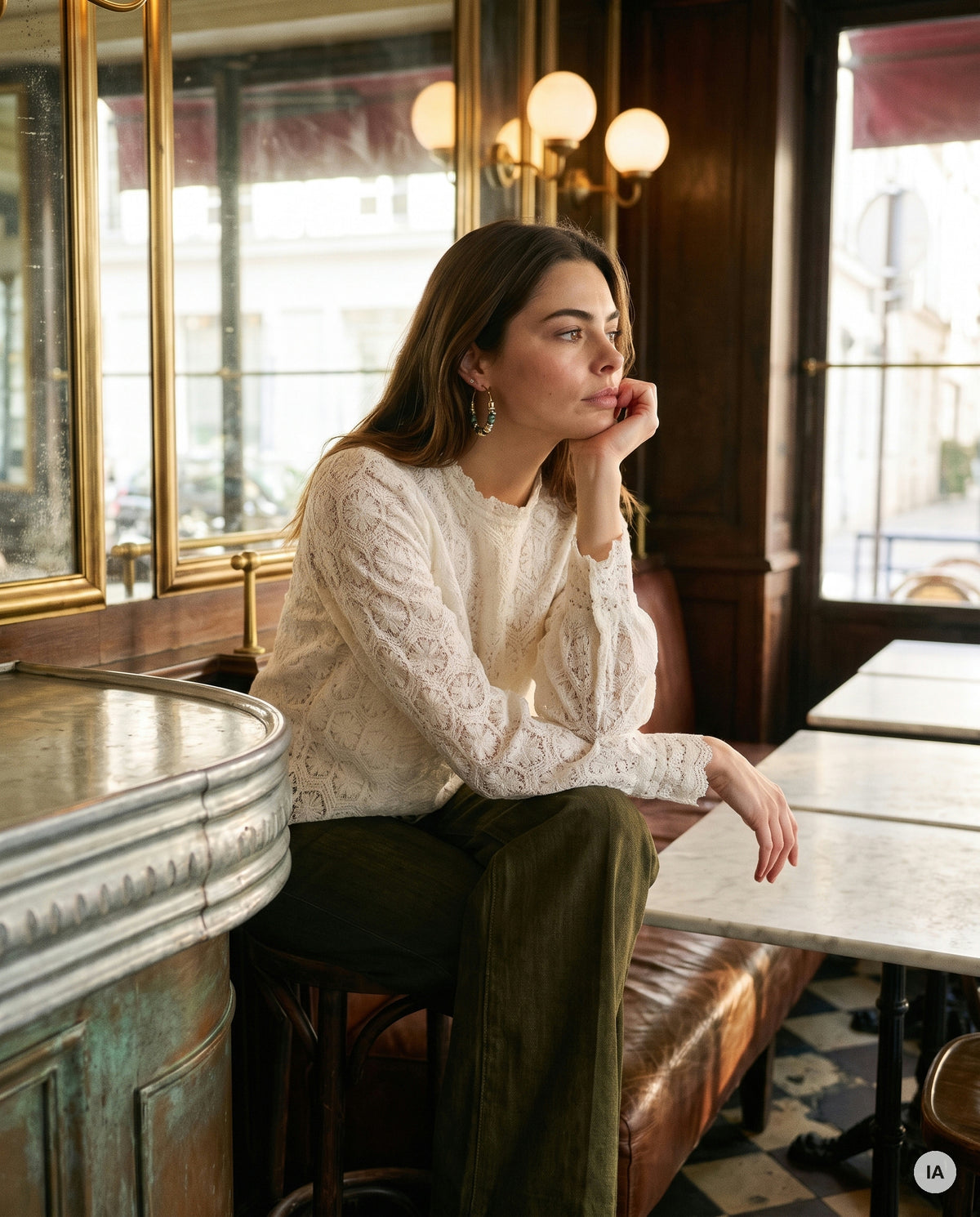 BOUCLES D'OREILLES CREOLES PERLA NOIR - MILË MILA Boucles d'oreilles — Image générée par IA