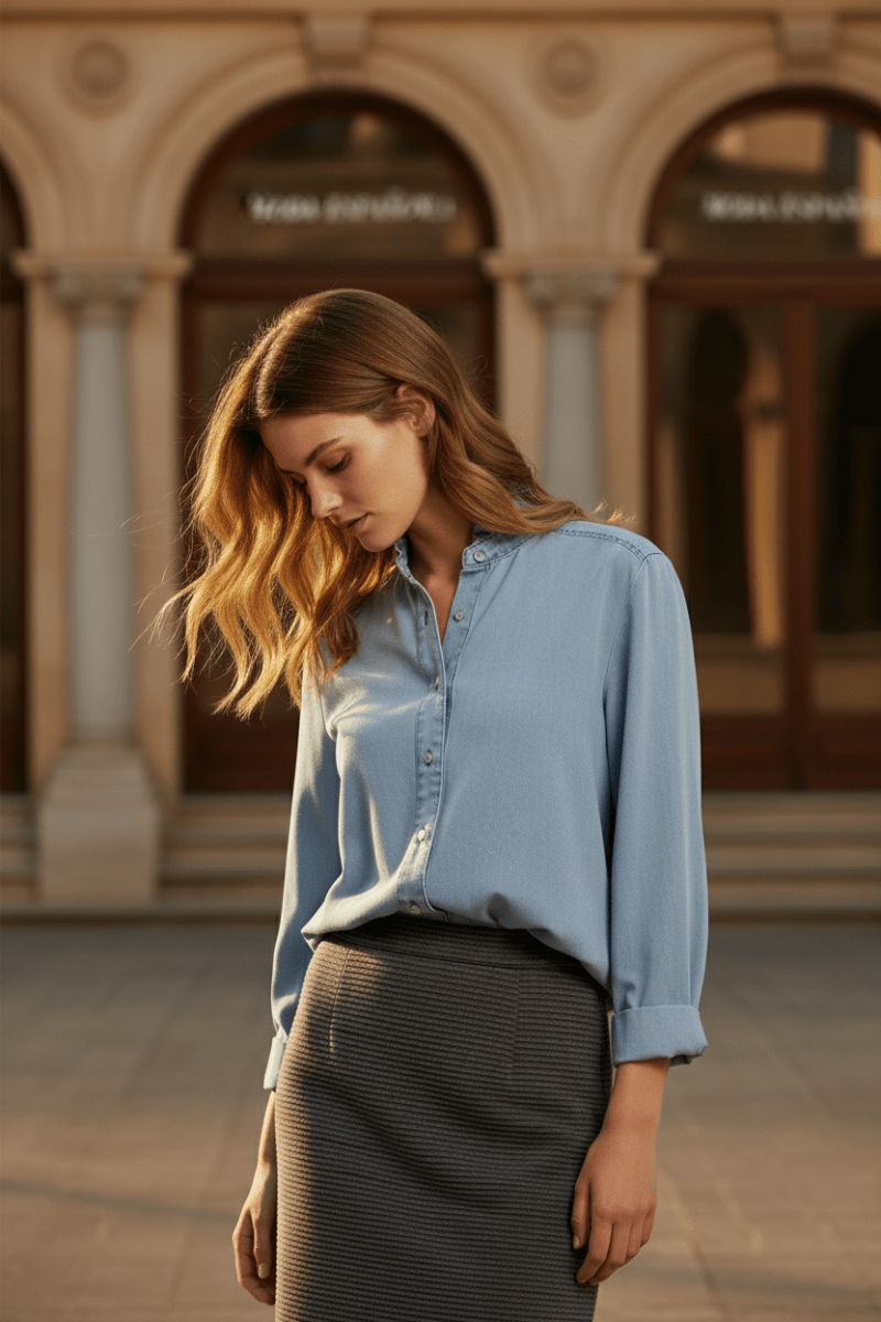 Chemise Nadine BLEU - CHARLIOR Top
