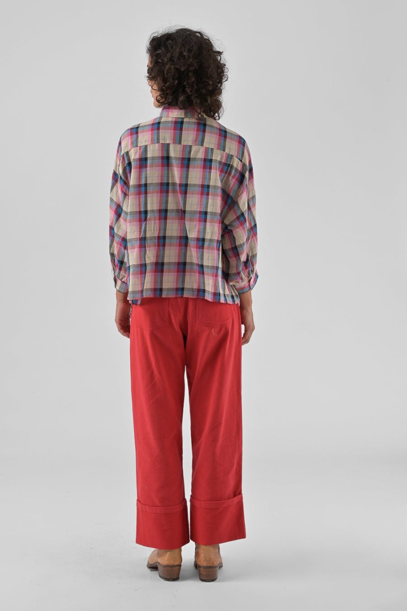 CHEMISIER CASSILDE CARREAUX ROSES - ORFEO TOP