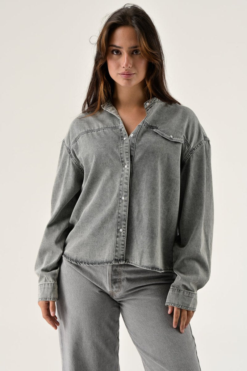 CHEMISIER EUNICE Gris - ORFEO TOP