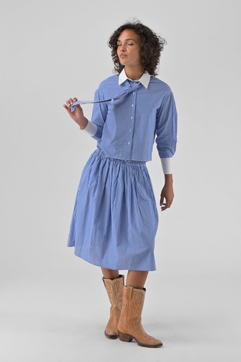 CHEMISIER HANNAEL RAYURES BLEUES - ORFEO TOP