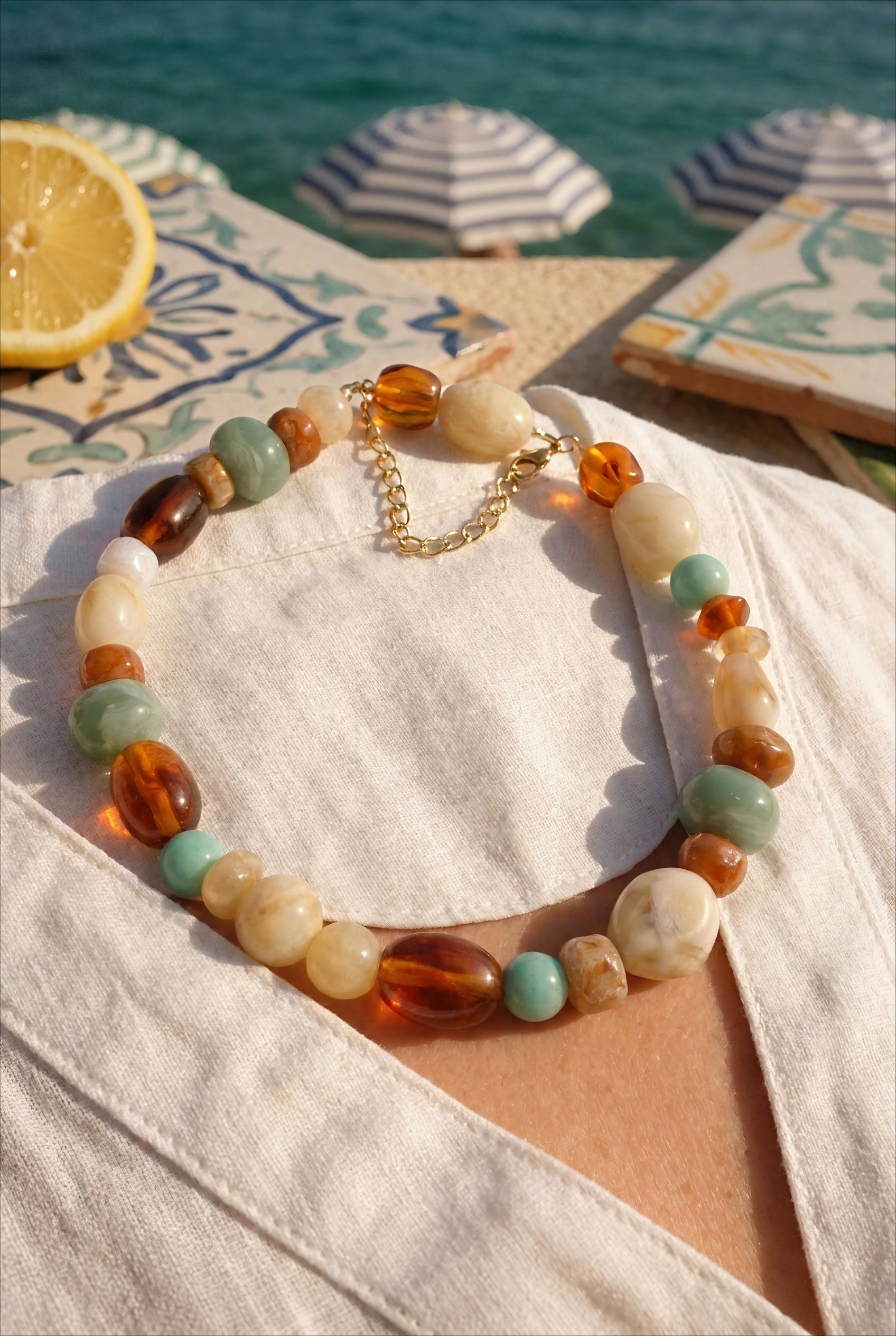 COLLIER NÉRÉLINE - SUR CORDON, PERLES DE RÉSINE - BOHM Collier