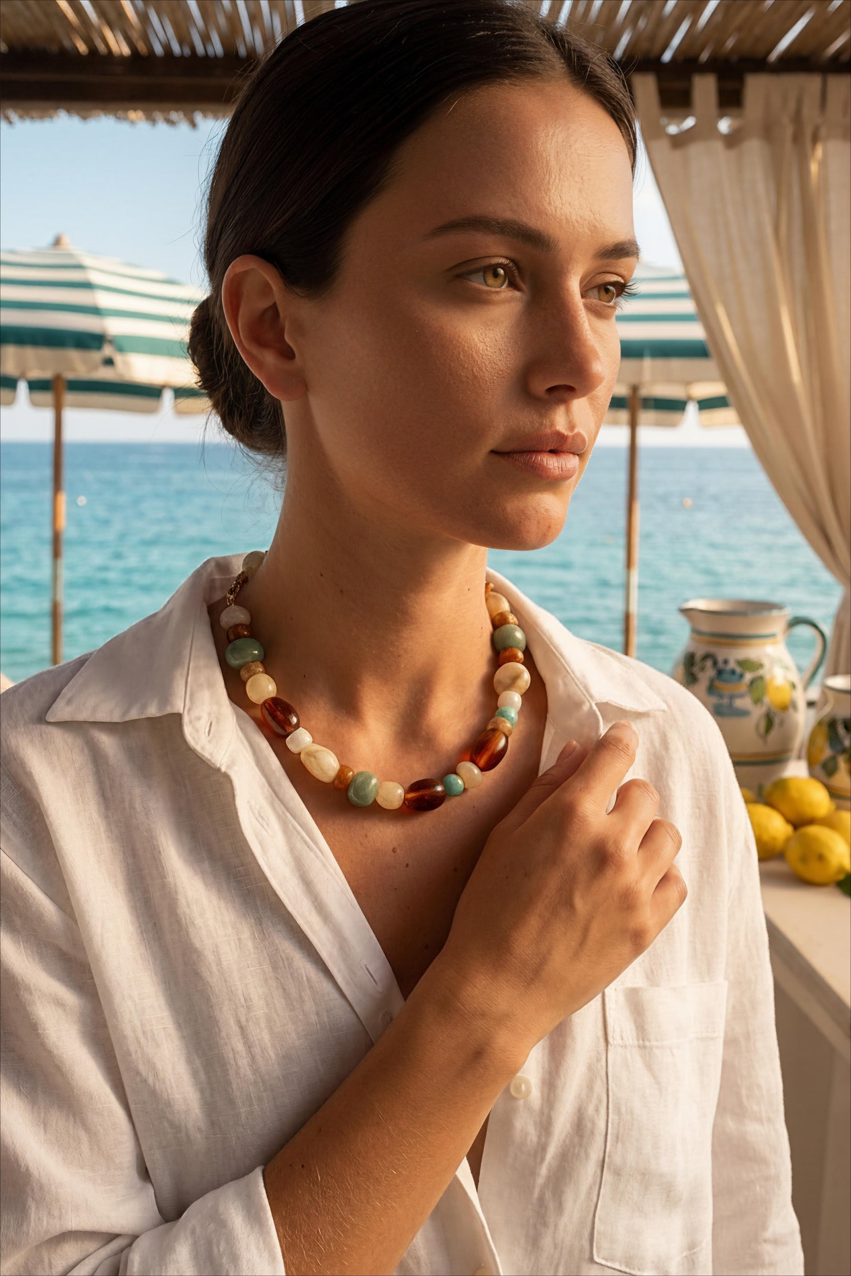 COLLIER NÉRÉLINE - SUR CORDON, PERLES DE RÉSINE - BOHM Collier
