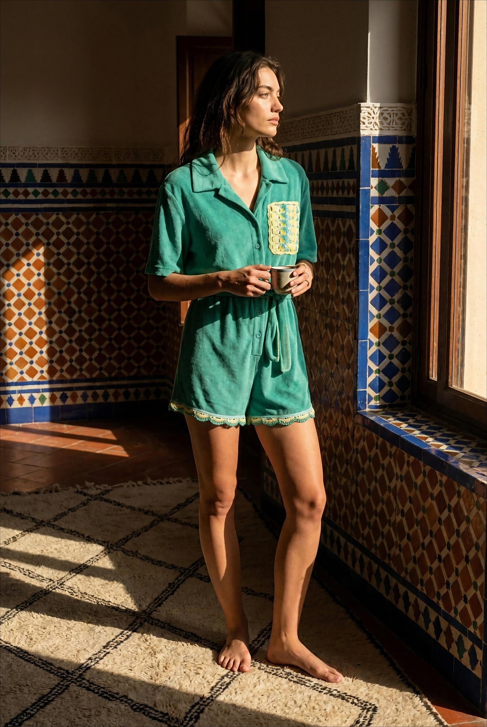 COMBI SHORT ILYAS TURQUOISE - ORFEO COMBI