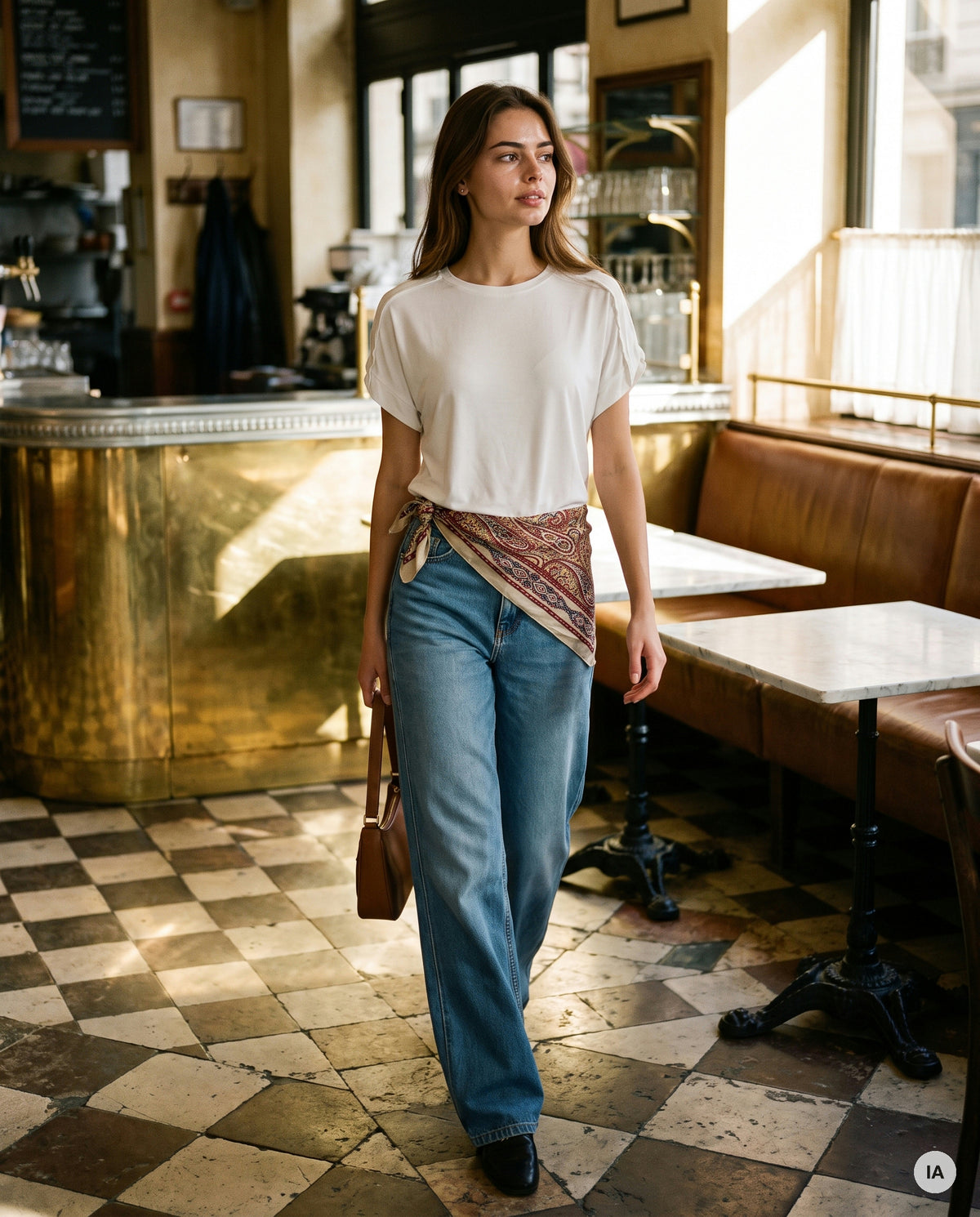 FOULARD CLARICE ROUGE - YCOO Ceinture — Image générée par IA