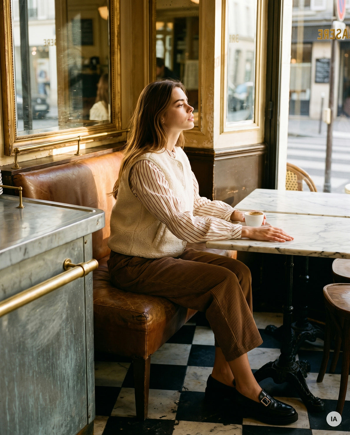 GILET SANS MANCHES PAULINE ECRU - CHARLIOR Gilet — Image générée par IA