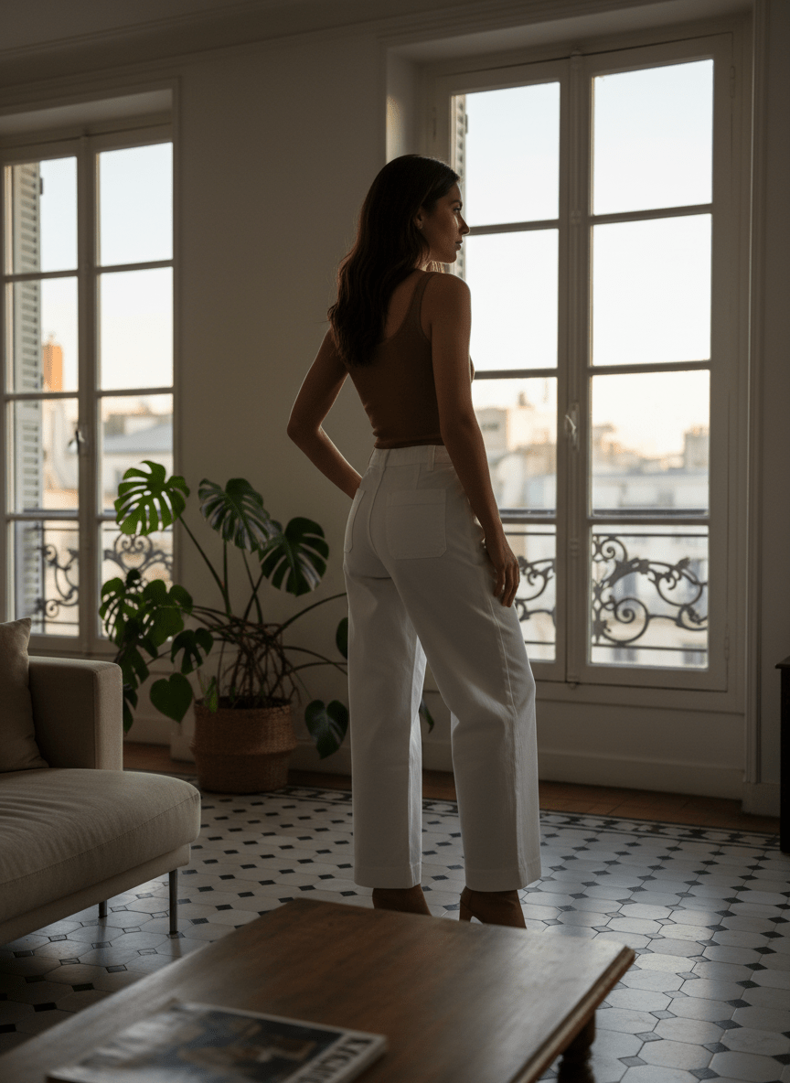 JEAN ATLANTA BLANC - LA PETITE ETOILE Pantalon