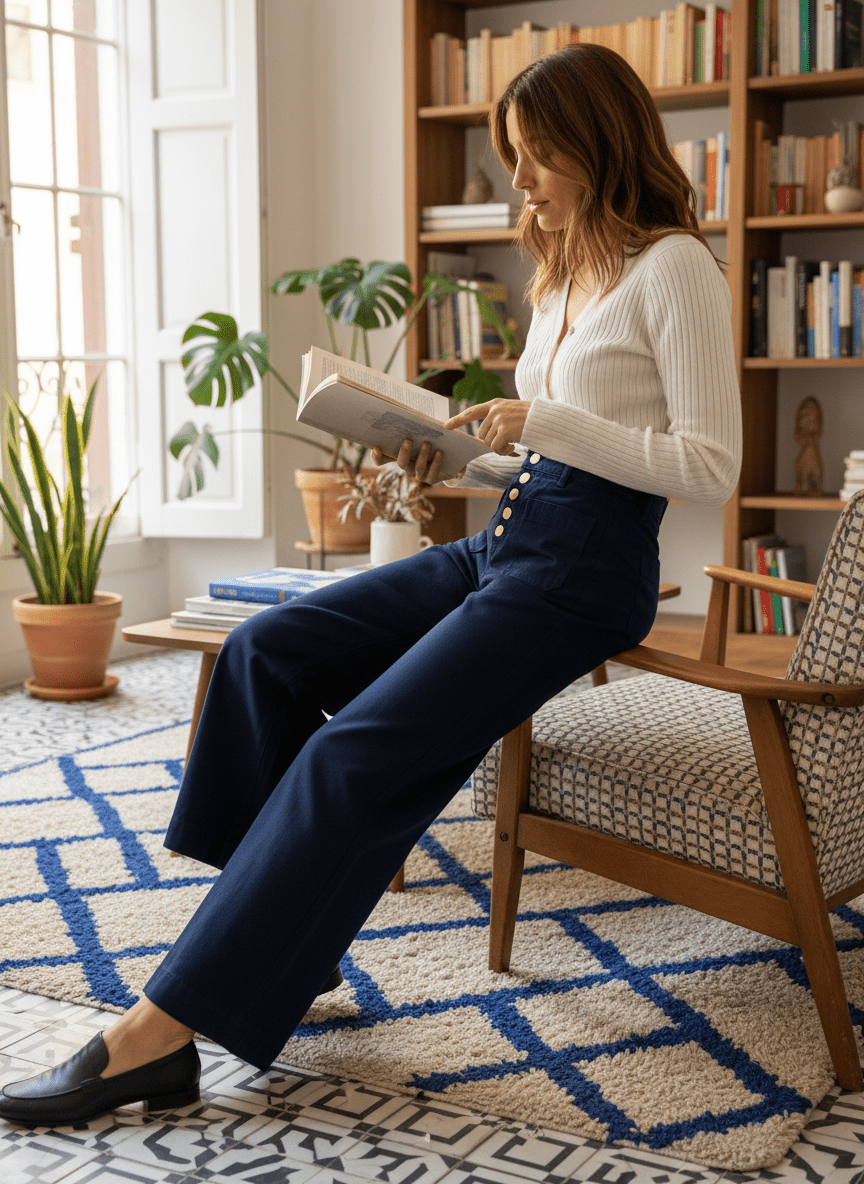 JEAN ATLANTA MARINE - LA PETITE ETOILE Pantalon