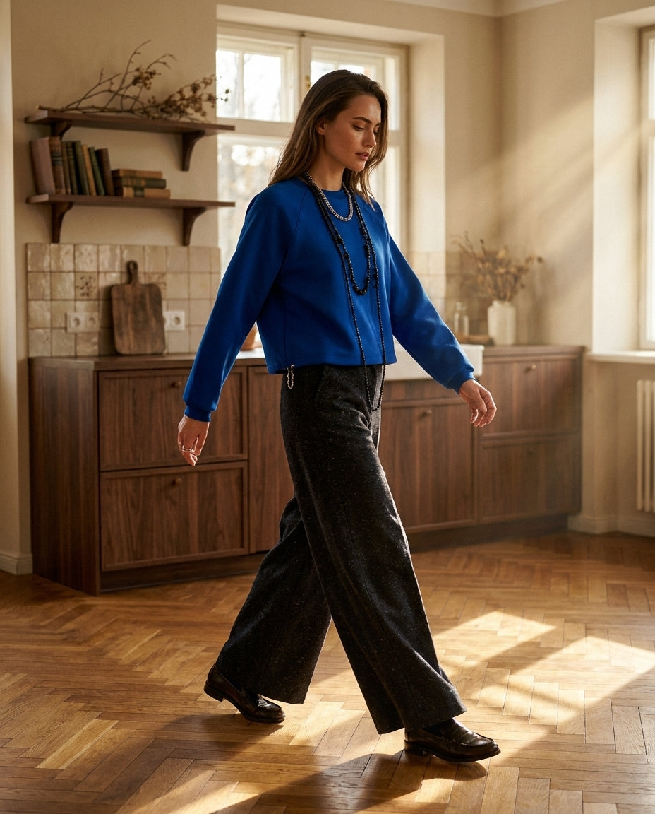 PANTALON AQUA DENIM FONCE - MINUIT DOUZE PANTALON