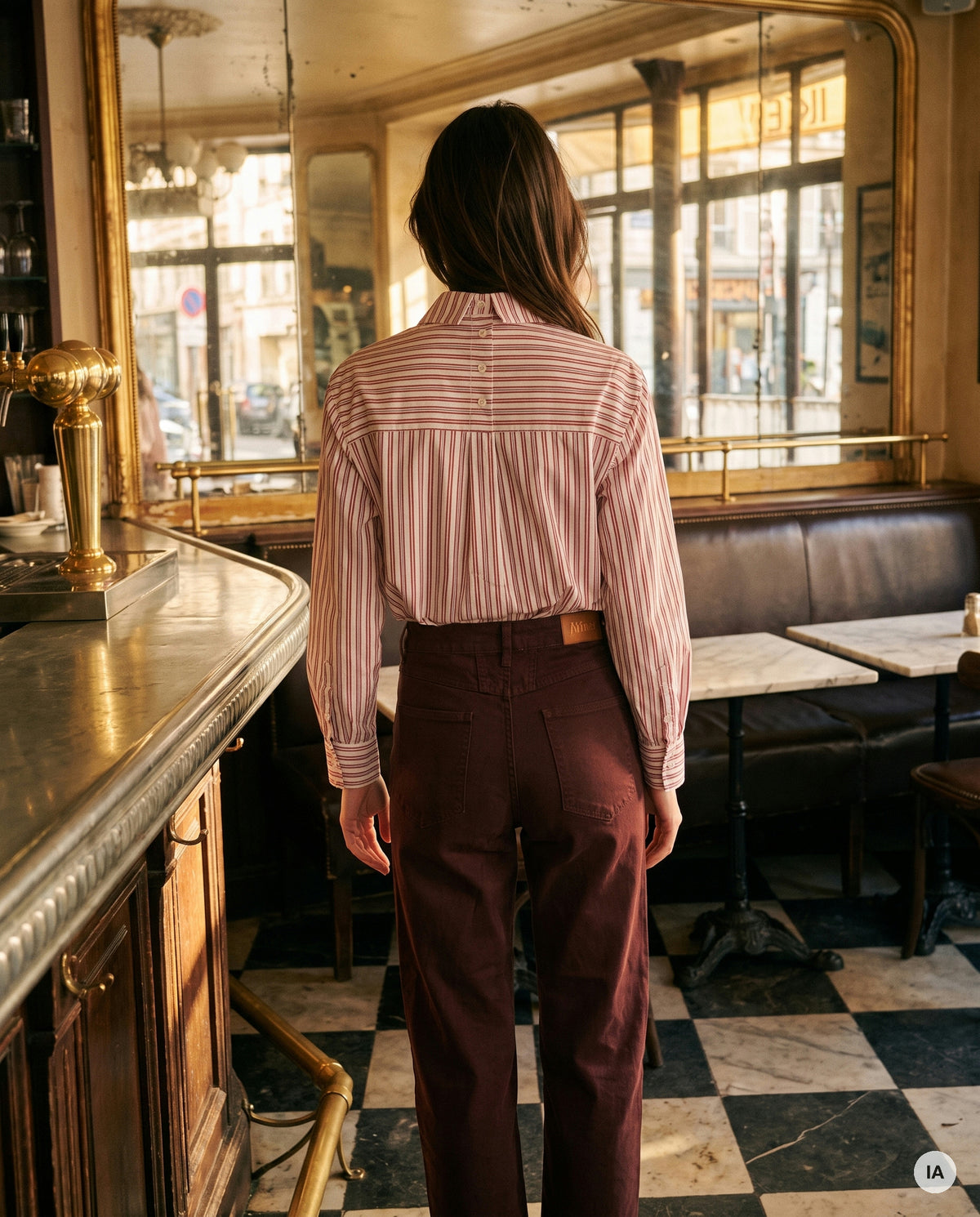 PANTALON JOELY BORDEAUX - MINUIT DOUZE Jeans — Image générée par IA