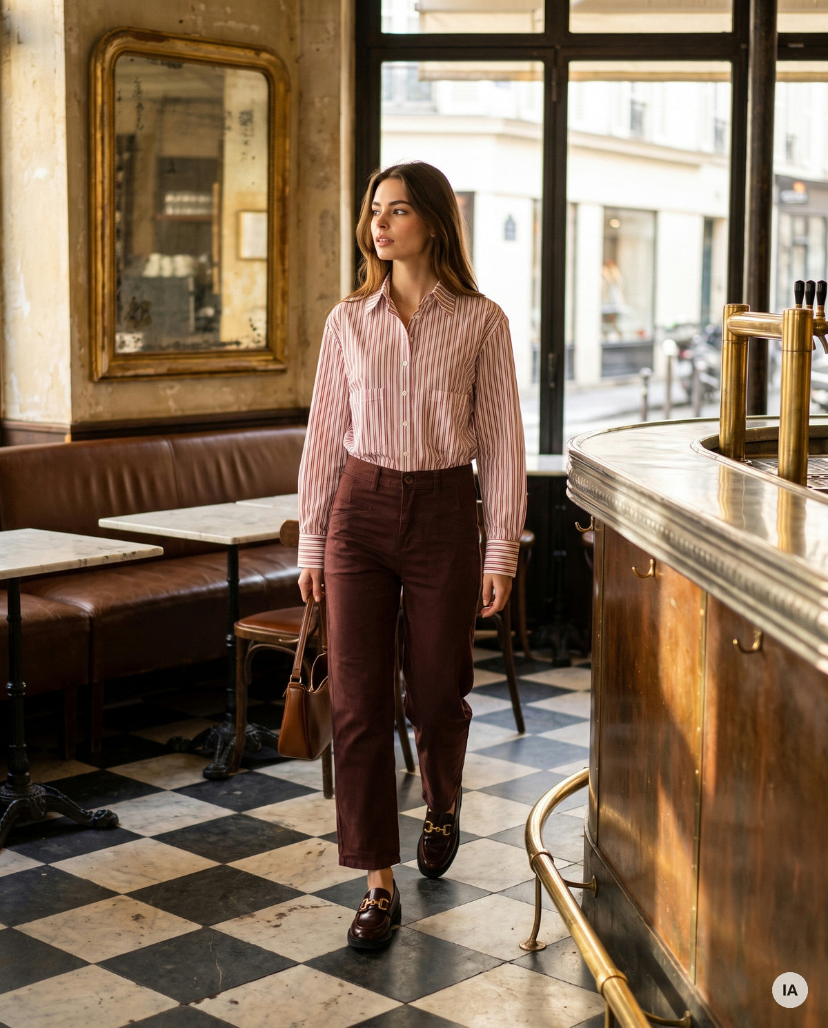 PANTALON JOELY BORDEAUX - MINUIT DOUZE Jeans — Image générée par IA