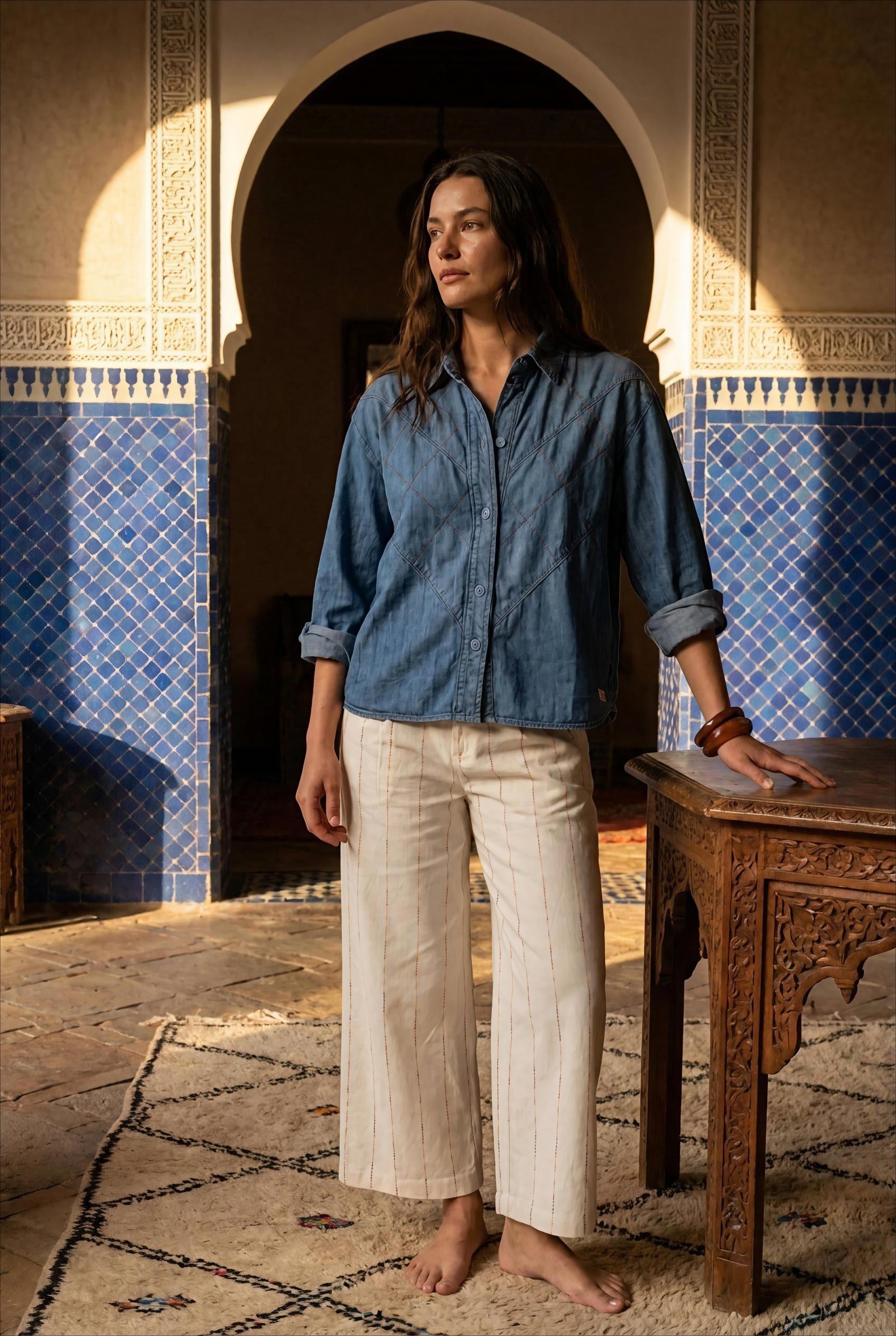 PANTALON NAYA ECRU - ORFEO PANTALON