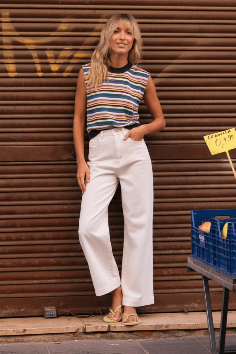 PANTALON PEDRO DOBBY ECRU - LAUREPLUSMAX Pantalon