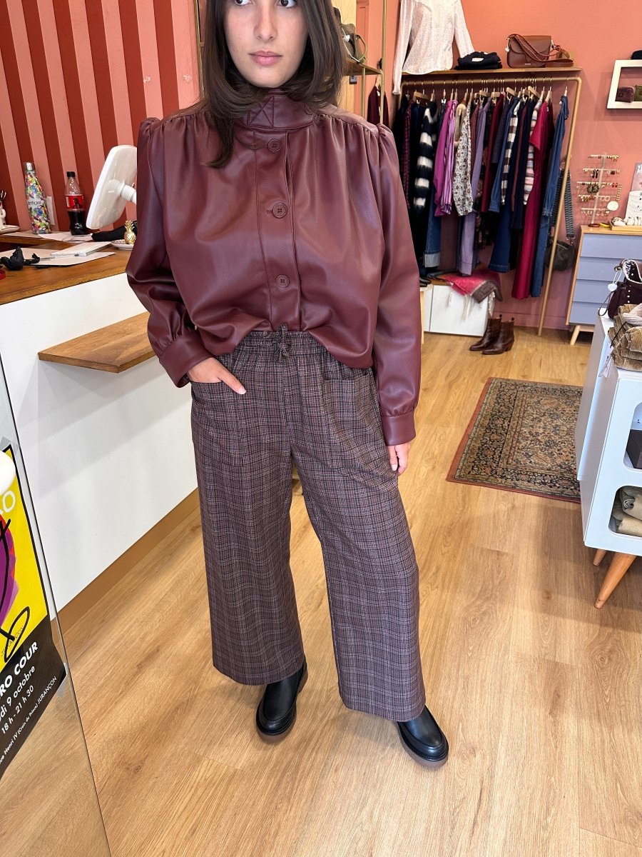 Pantalon Yanis CARREAUX BORDEAUX - OPULLENCE Pantalon