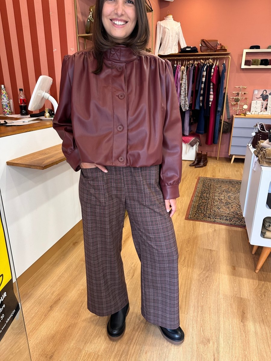 Pantalon Yanis CARREAUX BORDEAUX - OPULLENCE Pantalon