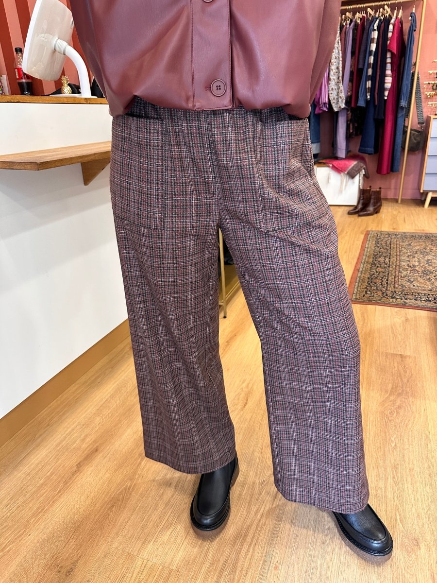 Pantalon Yanis CARREAUX BORDEAUX - OPULLENCE Pantalon
