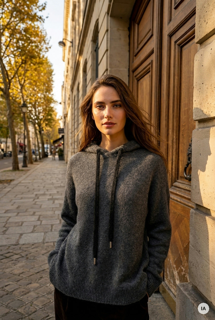 PULL BARTOLA GRIS CHINE - ORFEO Pull — Image générée par IA
