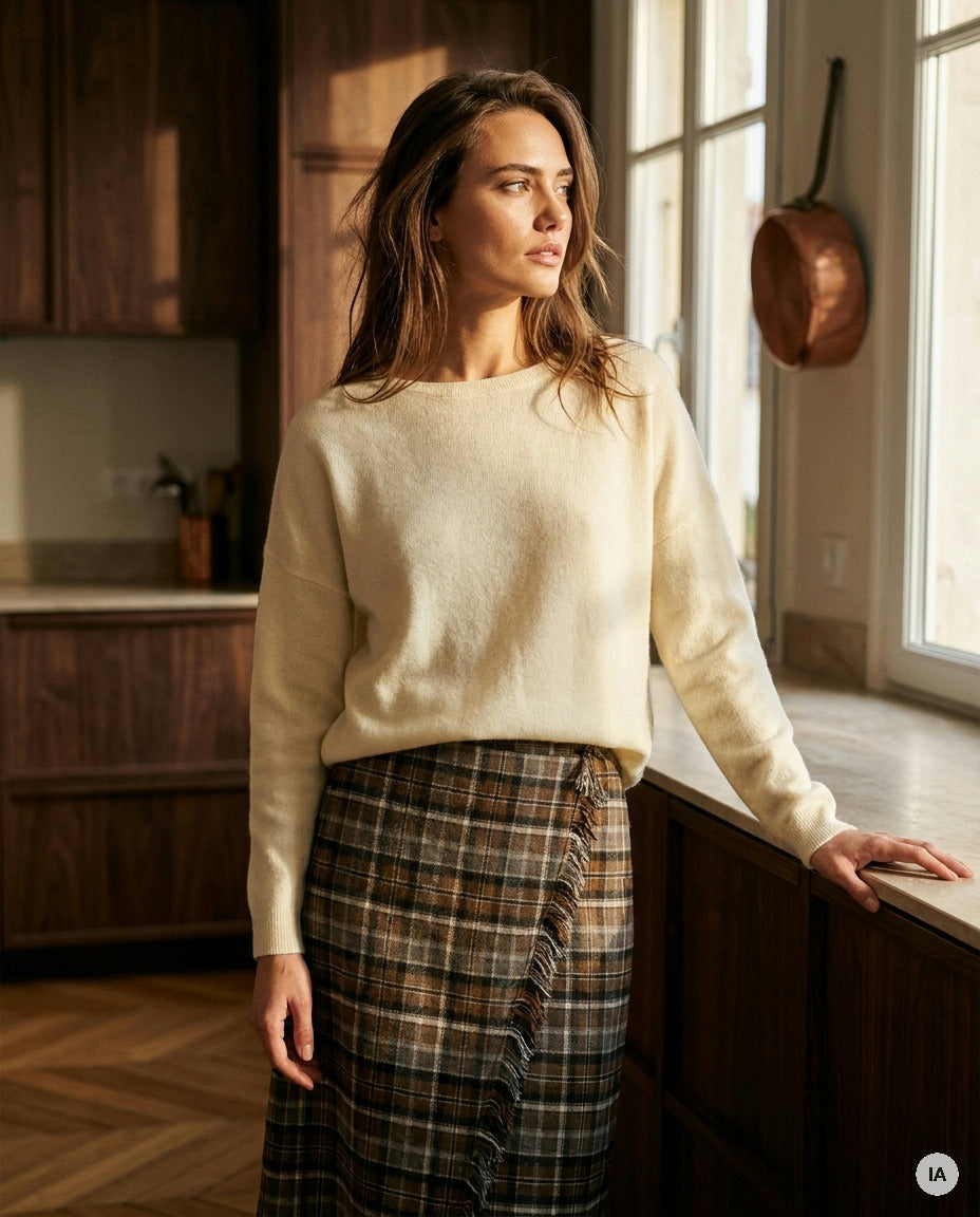 PULL LIVIA ECRU - MINUIT DOUZE Pull — Image générée par IA