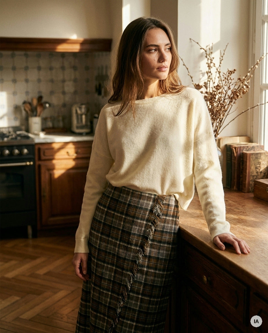 PULL LIVIA ECRU - MINUIT DOUZE Pull — Image générée par IA