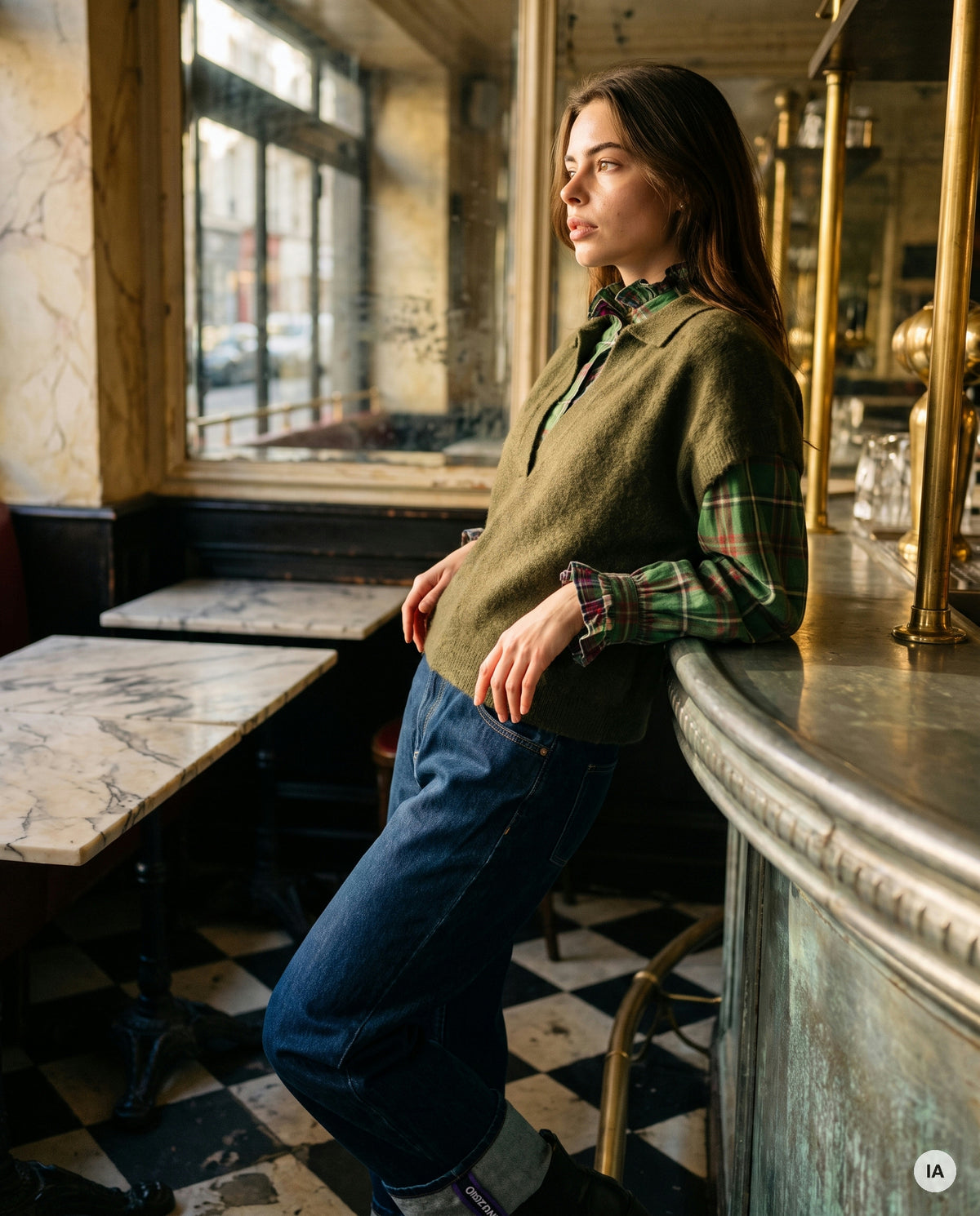 PULL MOTEL KHAKI - MINUIT DOUZE Pull — Image générée par IA