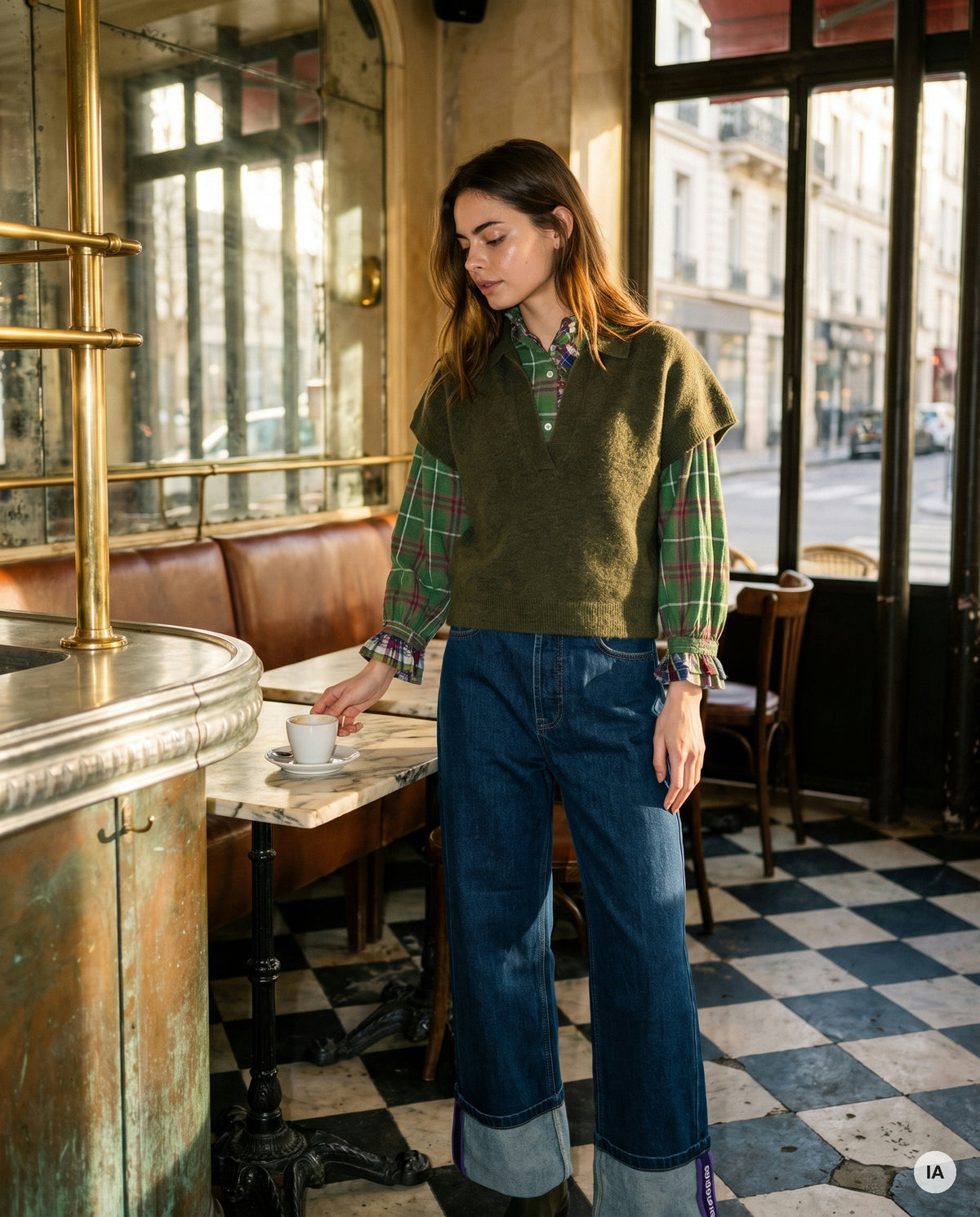 PULL MOTEL KHAKI - MINUIT DOUZE Pull — Image générée par IA
