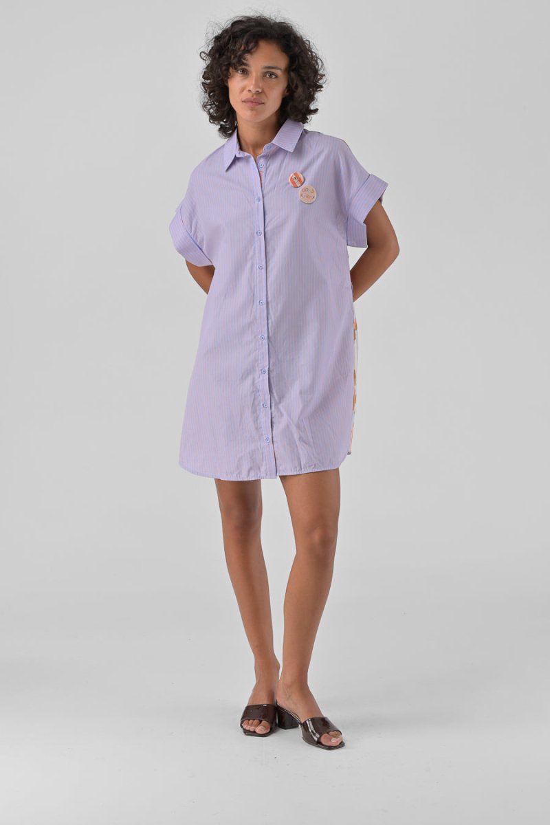 ROBE ANYA RAYURE BLEUE - ORFEO Robe