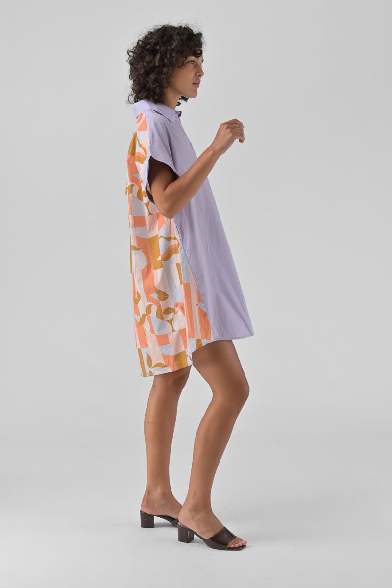 ROBE ANYA RAYURE BLEUE - ORFEO Robe