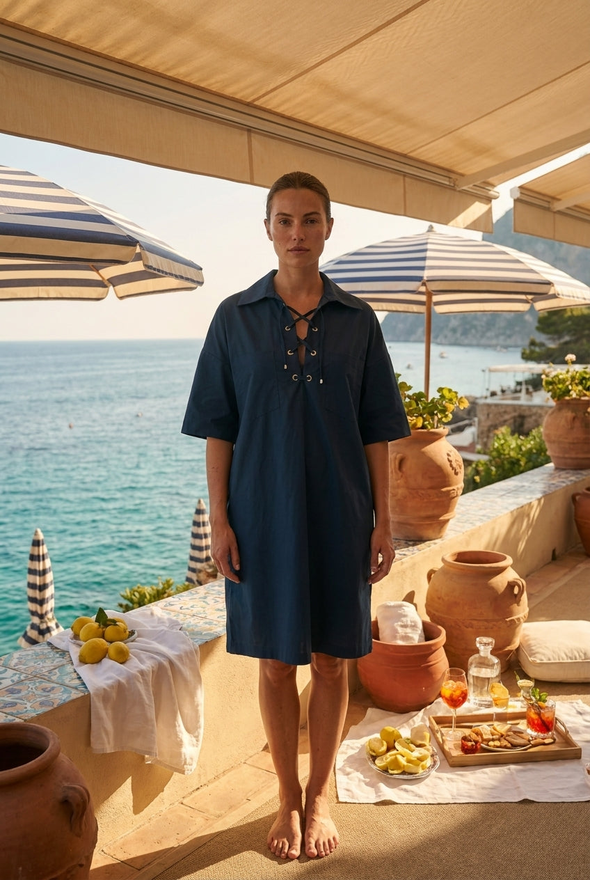 ROBE DINA BLEU - OPULLENCE Robe