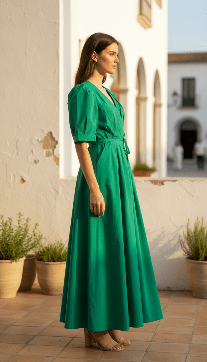 Robe Sylvie GREEN - THE KORNER Robe