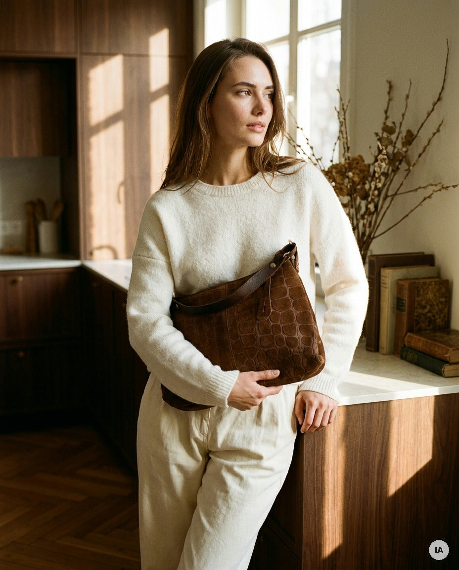 SAC EMMA CROCO - CINNAMON Sac à main — Image générée par IA