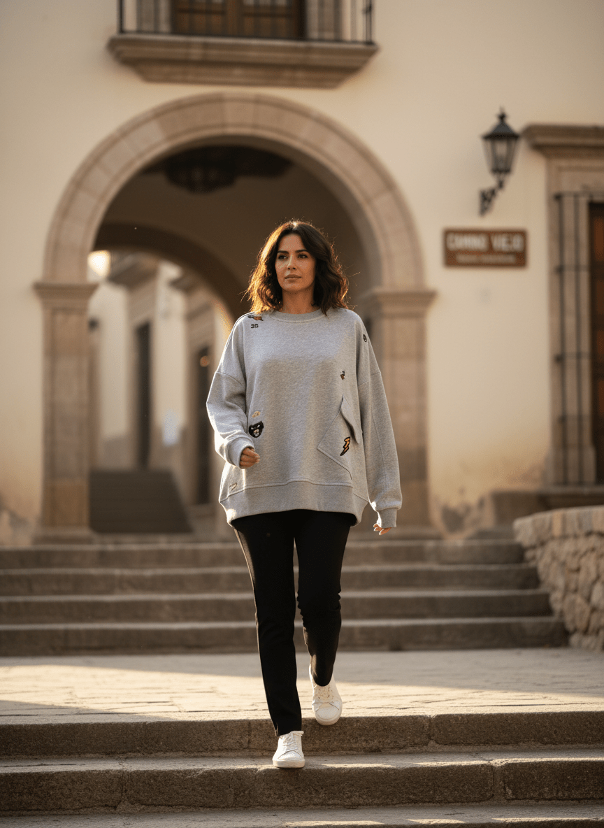 SWEAT SORRAYA GRIS CHINE - ADORE T - SHIRT