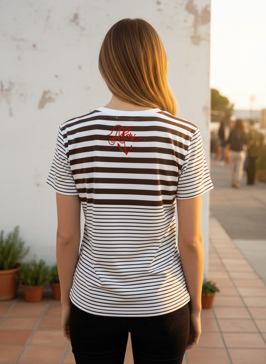 T - SHIRT VICTORIA BRUN ET ECRU - ADORE T - SHIRT