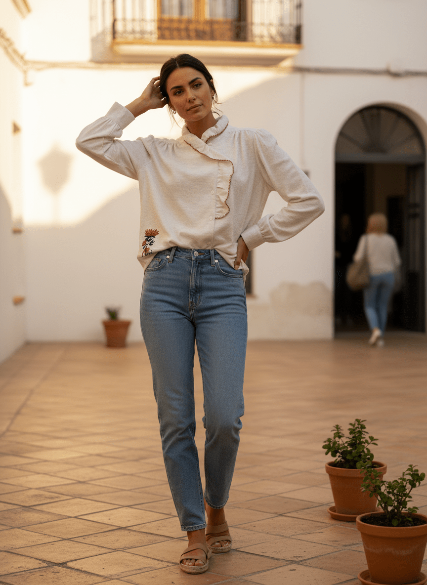 TOP ALYA ECRU CHINE - ADORE TOP