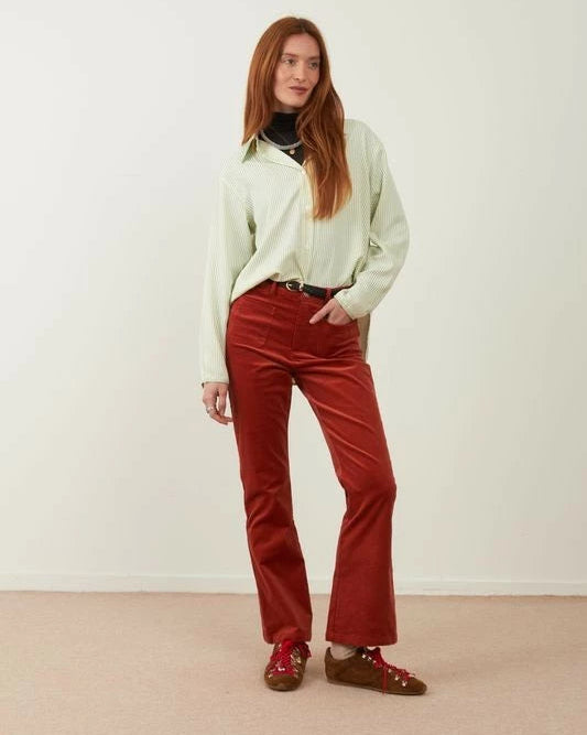 Chemise Boyish – Rayures vertes – Loëla