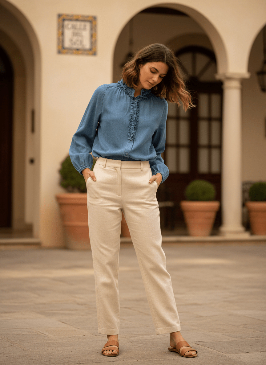 TOP FLAMENCA CHAMBRAY - ADORE Top