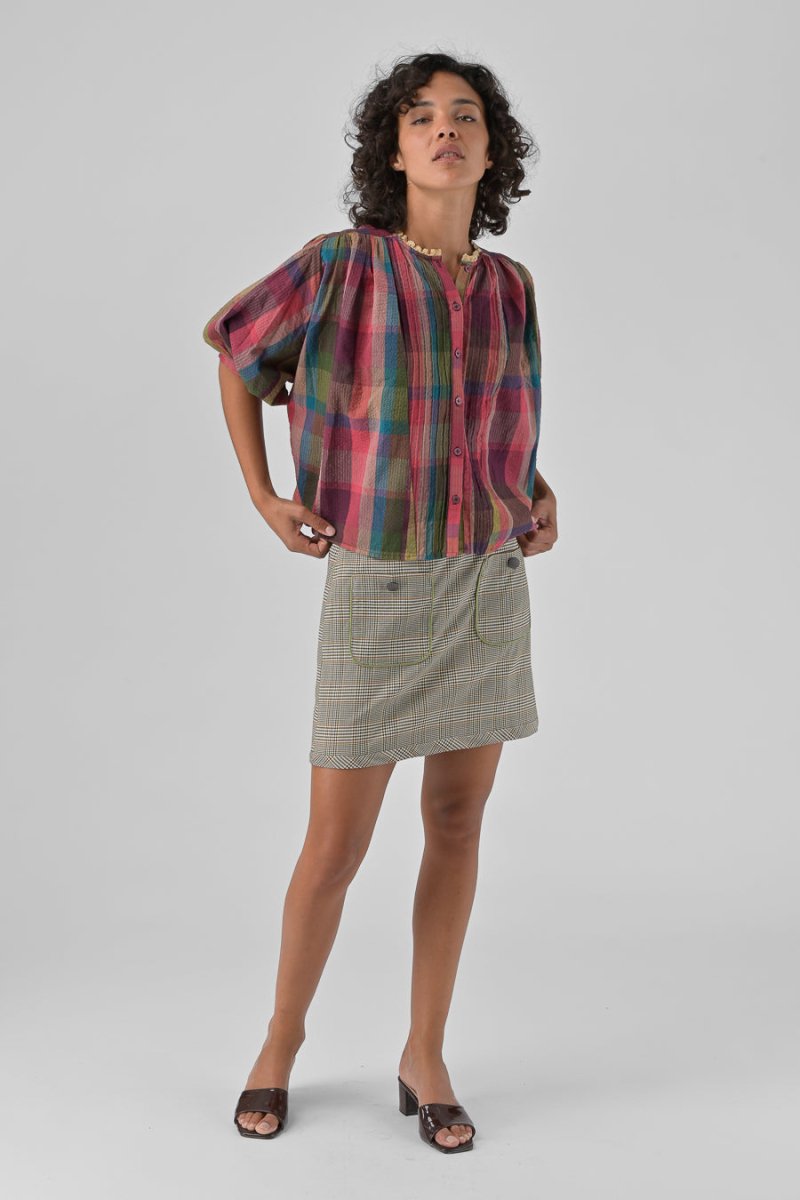 TOP MARA CARREAUX ROSES - ORFEO TOP