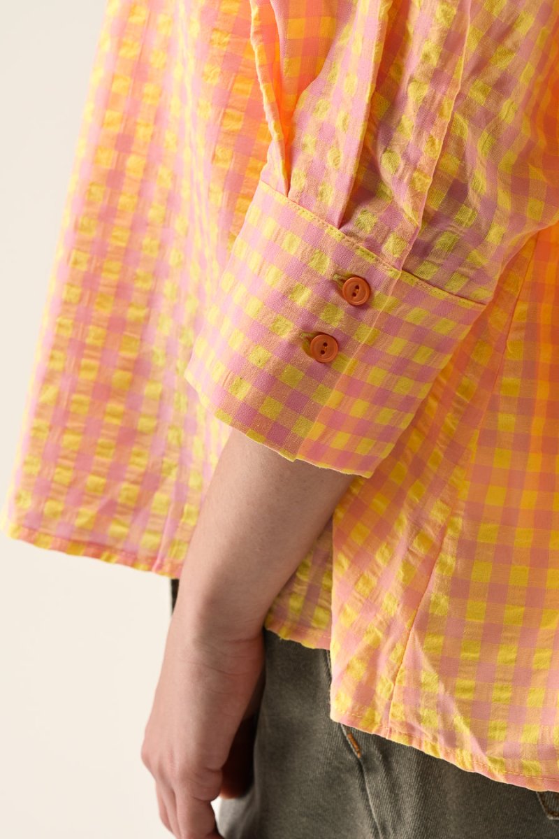 TOP SIMONE VICHY ROSE JAUNE - ORFEO TOP