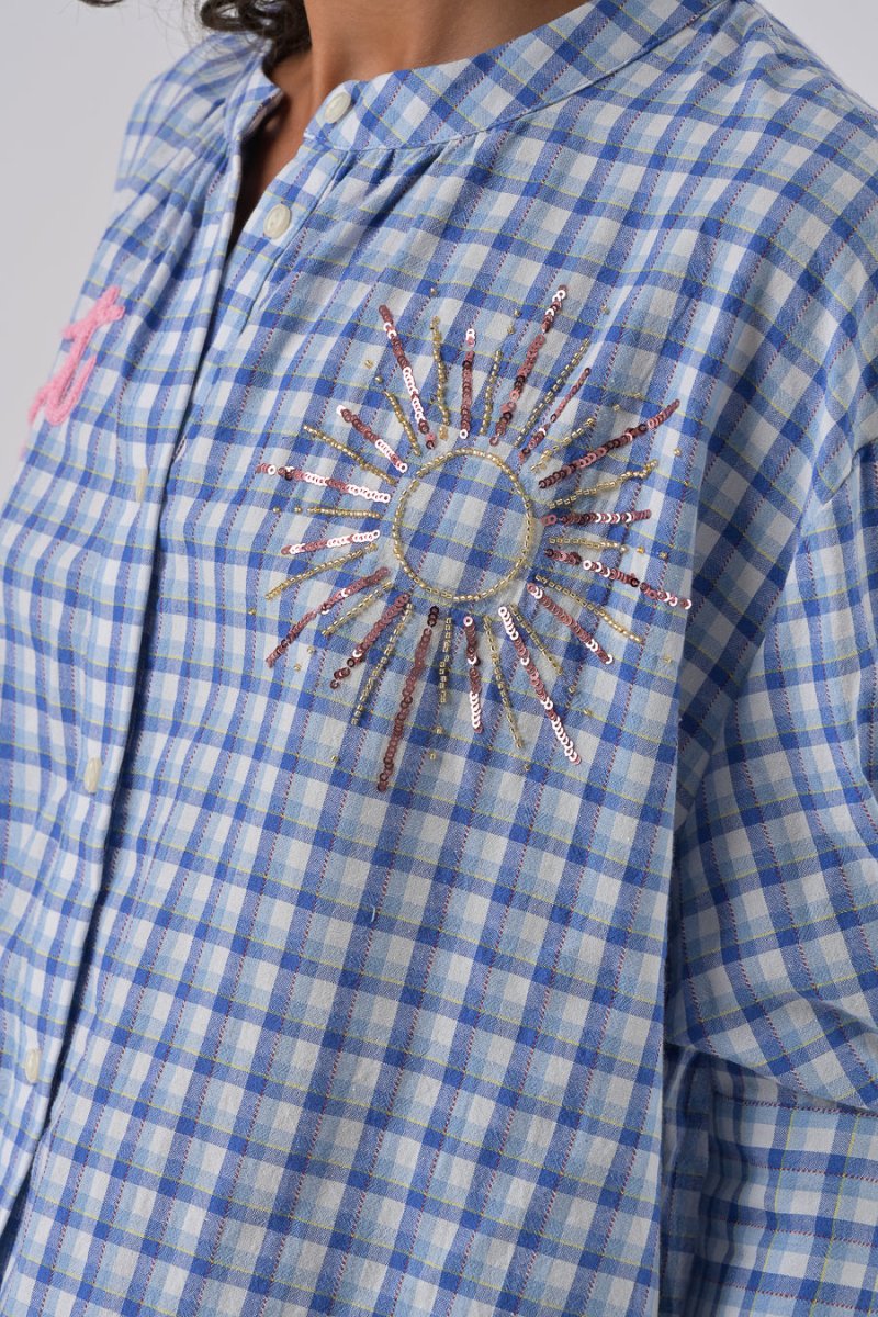 TOP SIMONE VICHY BLEU - ORFEO TOP