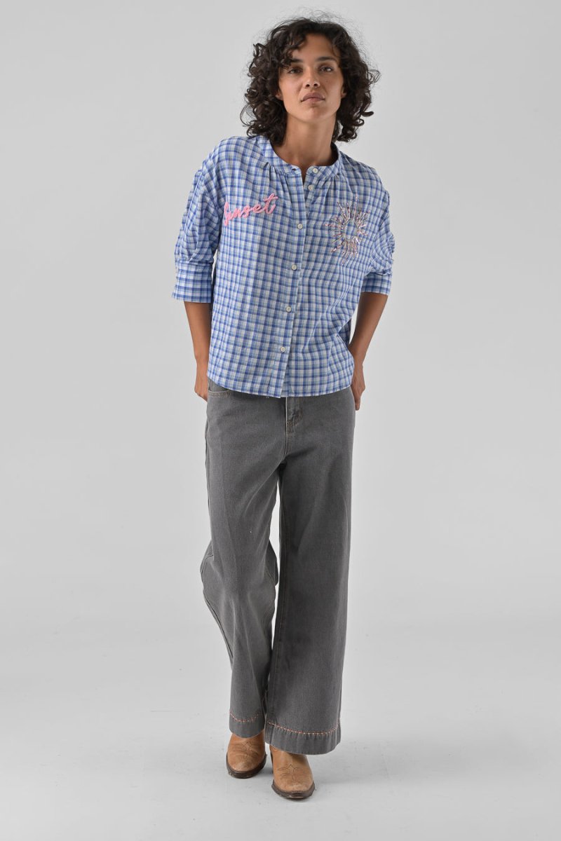 TOP SIMONE VICHY BLEU - ORFEO TOP