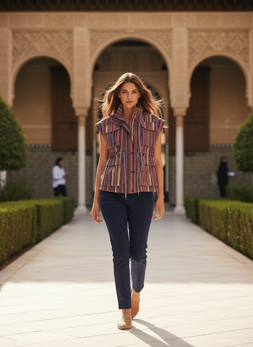 VESTE NOURIA RAYURES MULTICO - CASBAH LOVE Veste