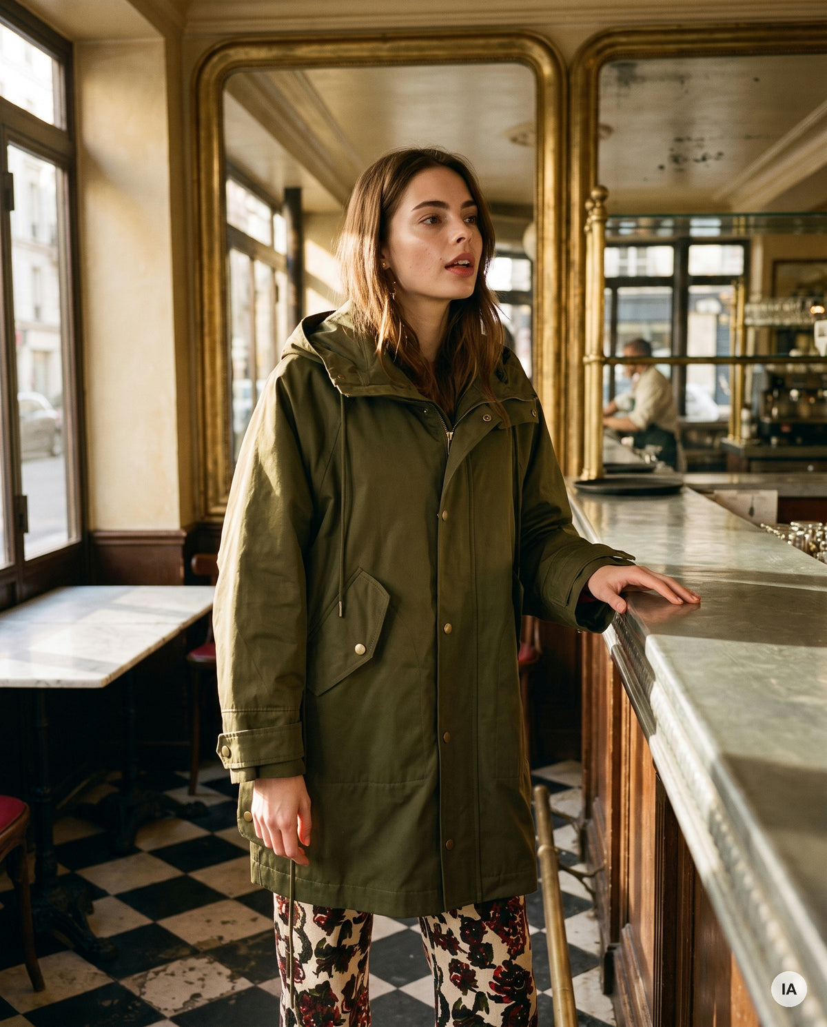 VESTE VOYAGE KAKI - MINUIT DOUZE Veste — Image générée par IA