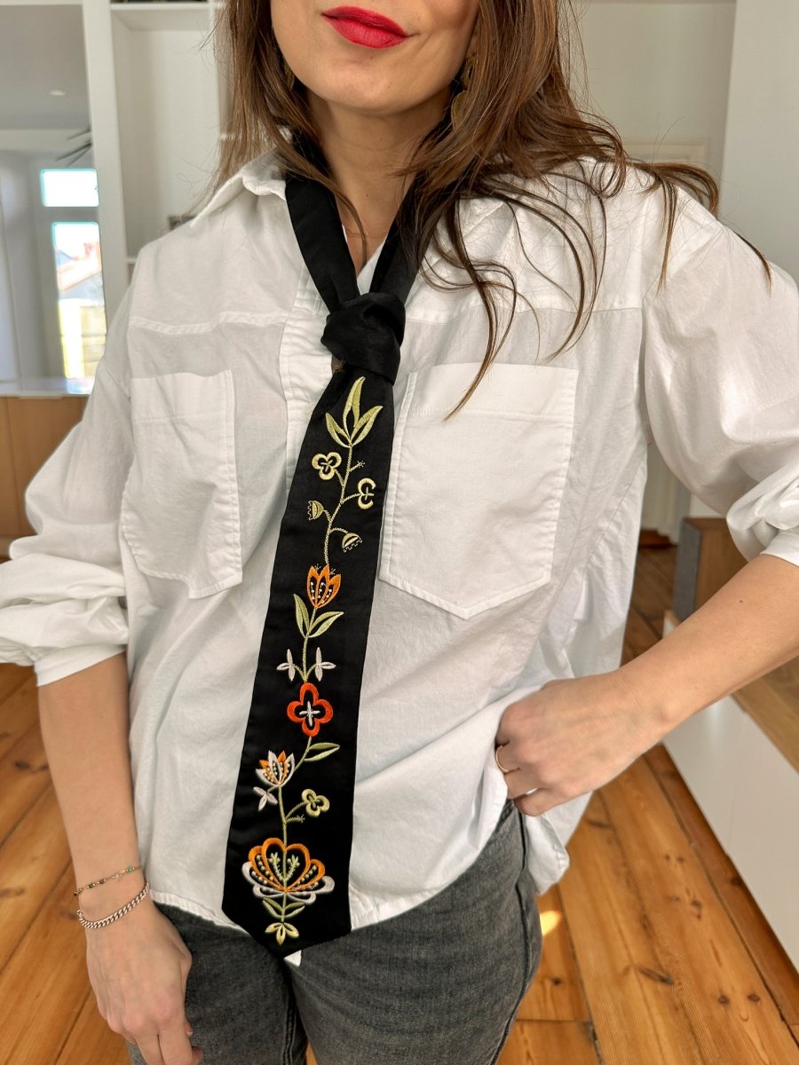 Cravate Foulardina NOIR - Loëla Foulard pour femme