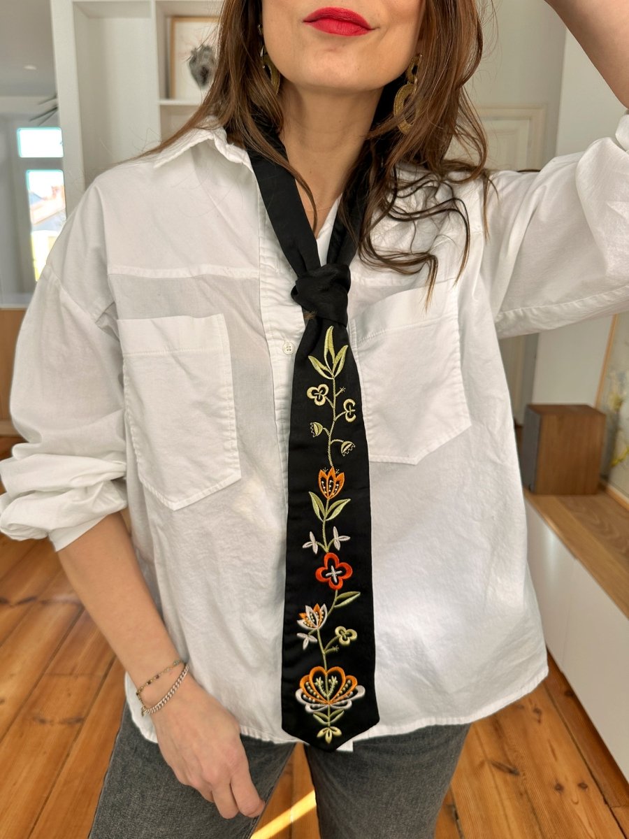 Cravate Foulardina NOIR - Loëla Foulard pour femme