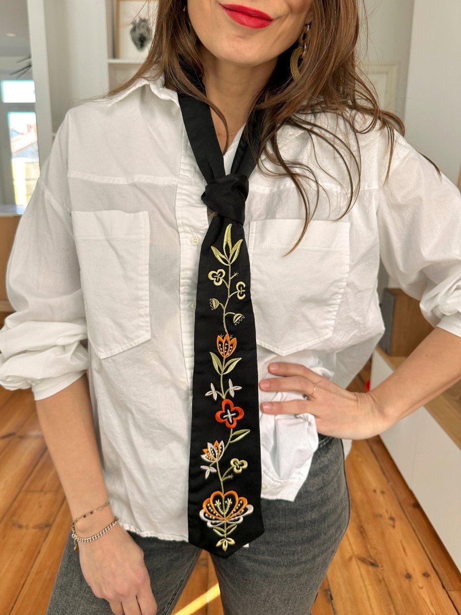 Cravate Foulardina NOIR - Loëla Foulard pour femme
