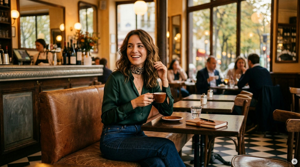 Top en soie ou blouse imprimée : quel haut choisir pour le bureau en automne — Image générée par IA