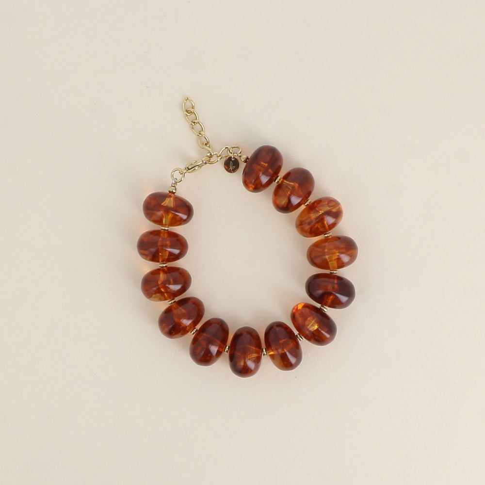 Bracelet - grosses perles de résine ovales
