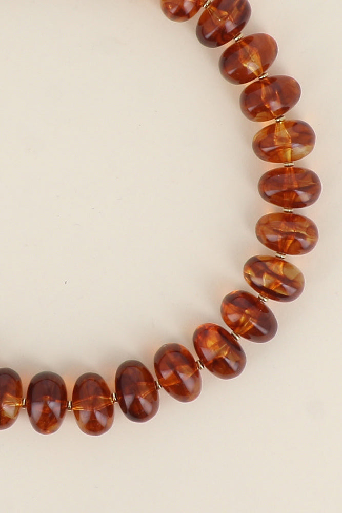 Collier - grosses perles de résine ovales